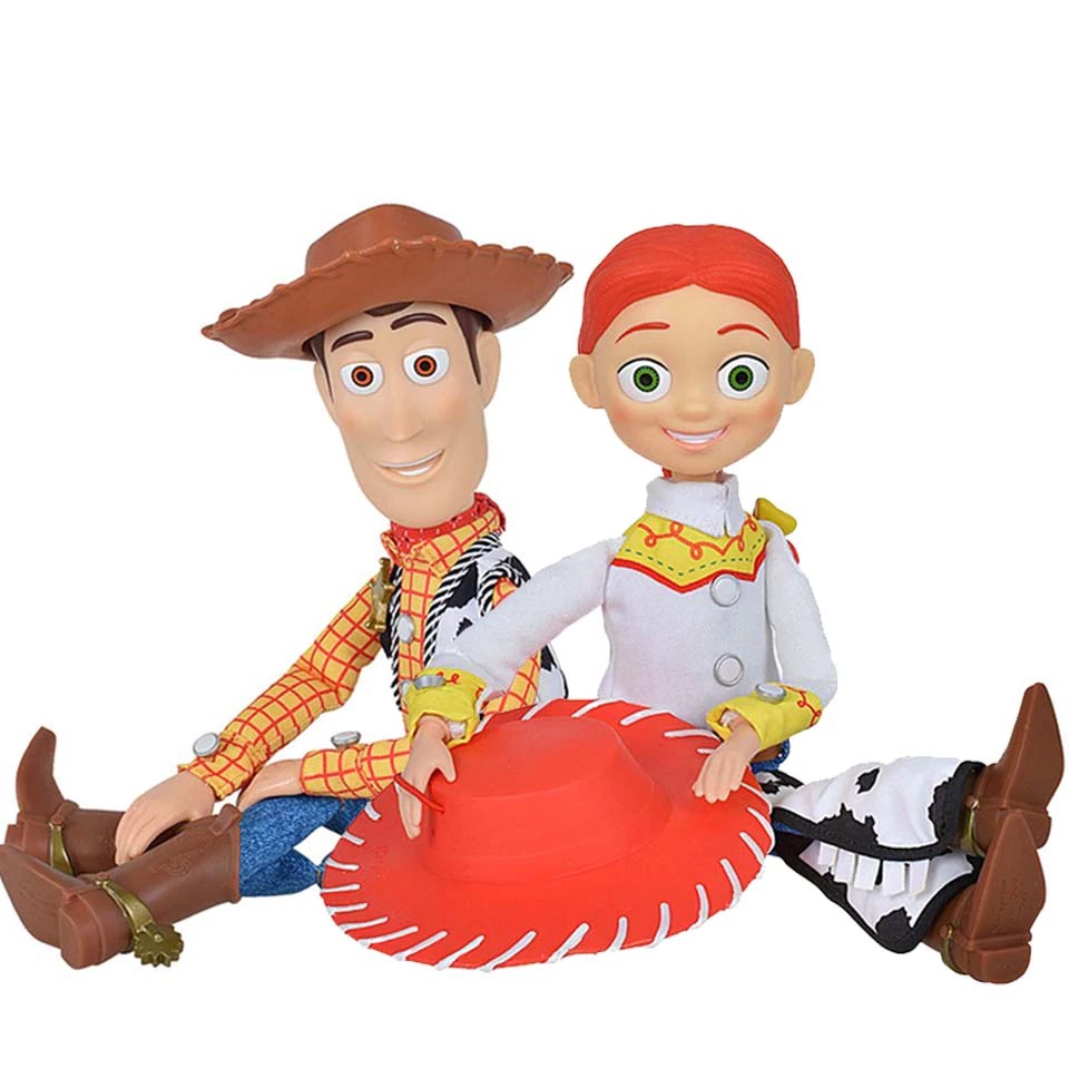 mainan 2pcs 43cm Toy Story 3 Talking Jessie&Woody Action Figures Model Toys Children Christmas
