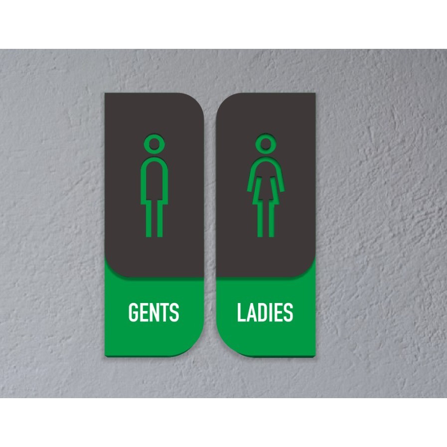 PAPAN TANDA SIGN Toilet WC Kamar Mandi Ladies &amp; Gents Pria &amp; Wanita