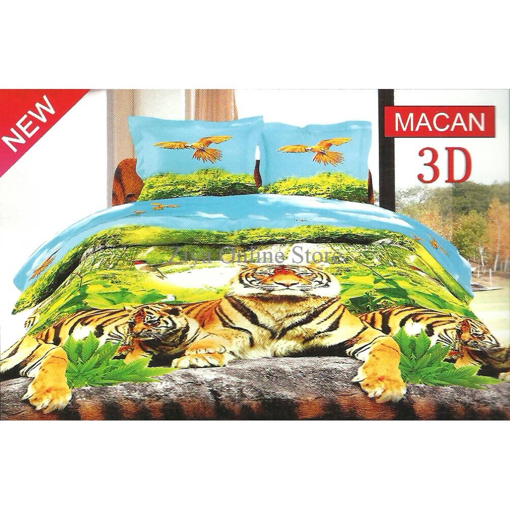 Sprei Bonita Uk.180 X 200 Bantal 4 Motif Macan