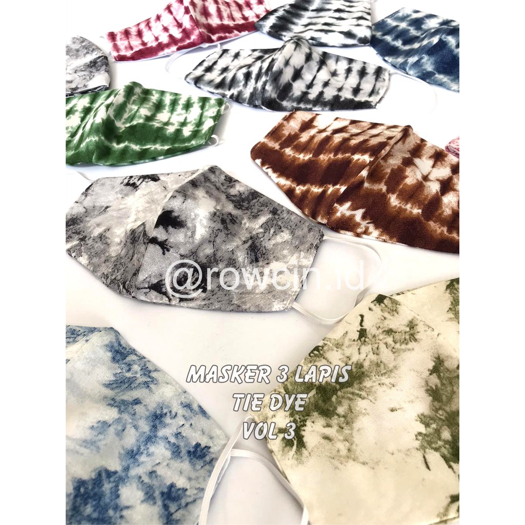 MASKER KAIN TIE DYE 3 LAPIS (PLY) EARLOOP DAN HEADLOOP NONMEDIS