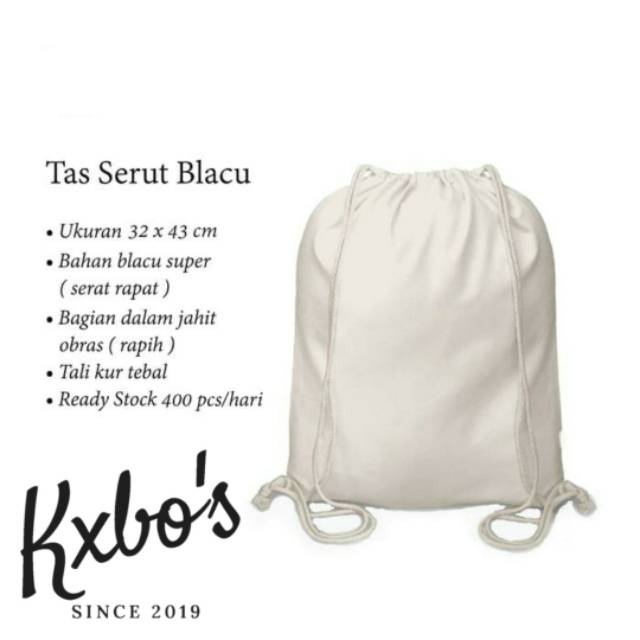 TAS SERUT / DRAWSTRING POLOS BLACU