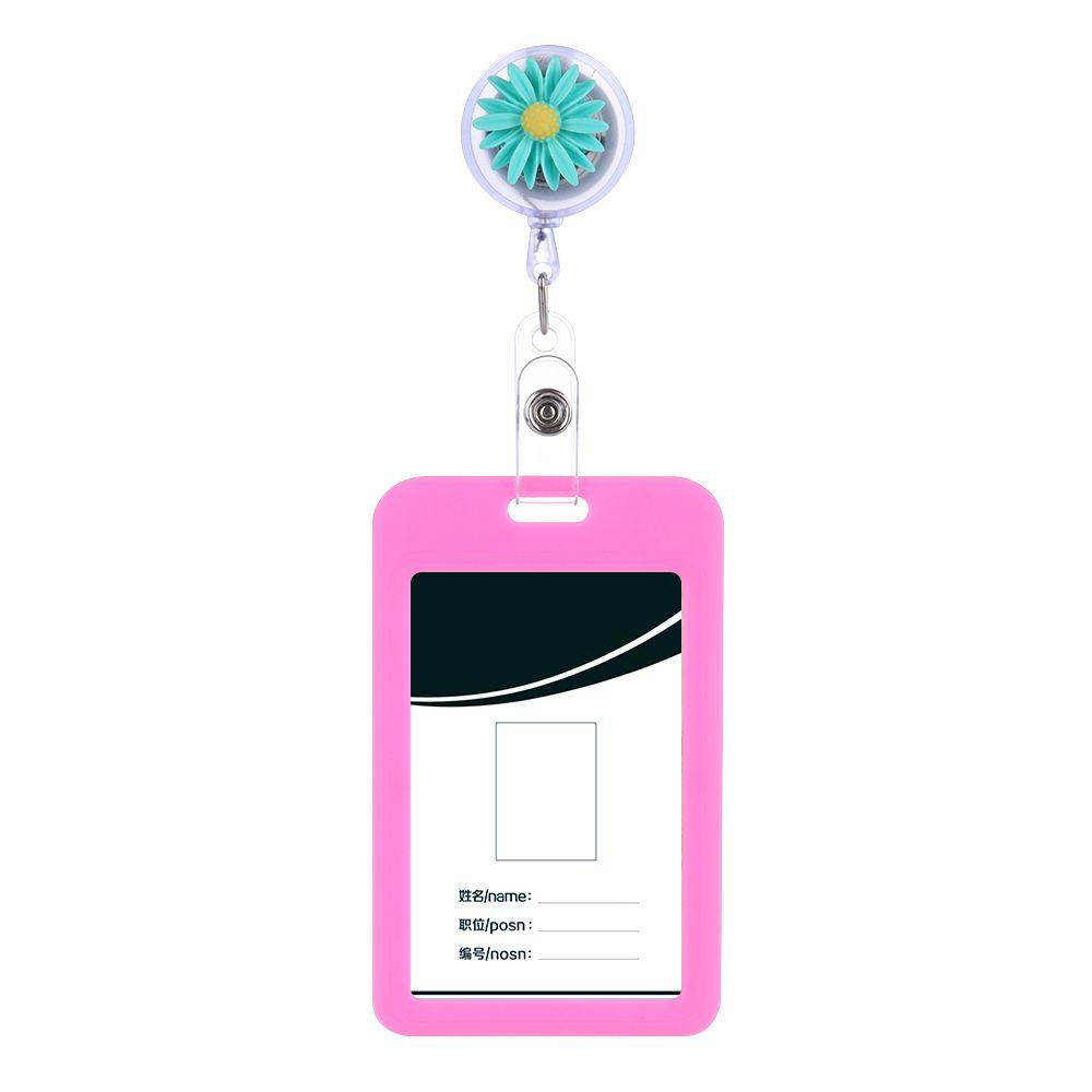Top Badge Retractable Motif Bunga Daisy Bahan Resin Untuk Perawat