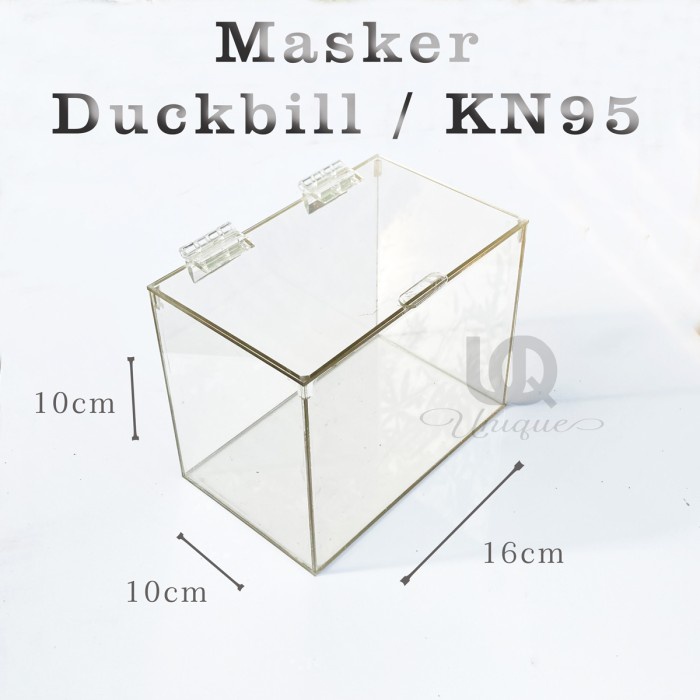 Box Masker KN95 Akrilik - Kotak Mask Duckbill Storage Wadah Acrylic