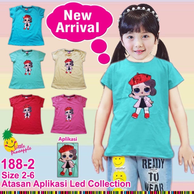 KAOS LOL LED 1882 sz 2-8 thn merk Little Pineapple
