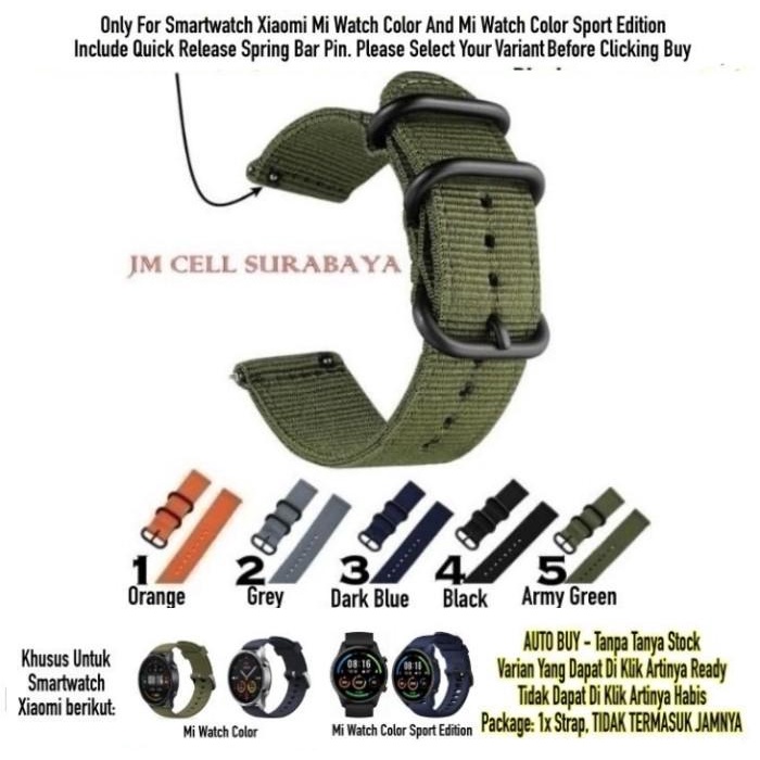 Tali Watch Strap Xiaomi Mi Watch Color / Sport Edition - Nylon Kanvas
