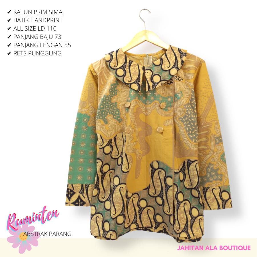 Blus ruminten batik solo atasan kerja