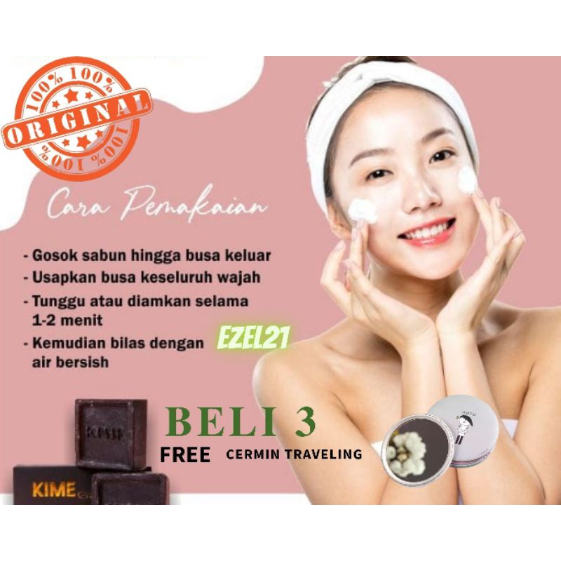 SABUN KIME SKINCARE KIME SOAP KECANTIKAN WAJAH  MENCERAHKAN DAN MEMBERSIHKAN  MEMUTIHKAN  (1 pack is