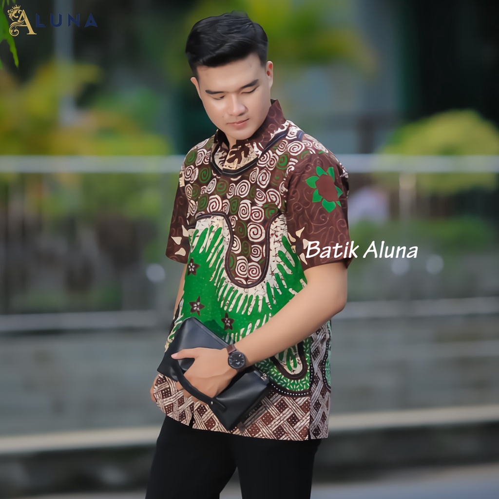 TERBARU KEMEJA BATIK PRIA LENGAN PENDEK LAPIS FURING ASLI SOLO SRAGENAN PREMIUM REGULAR FIT MODERN PD 026