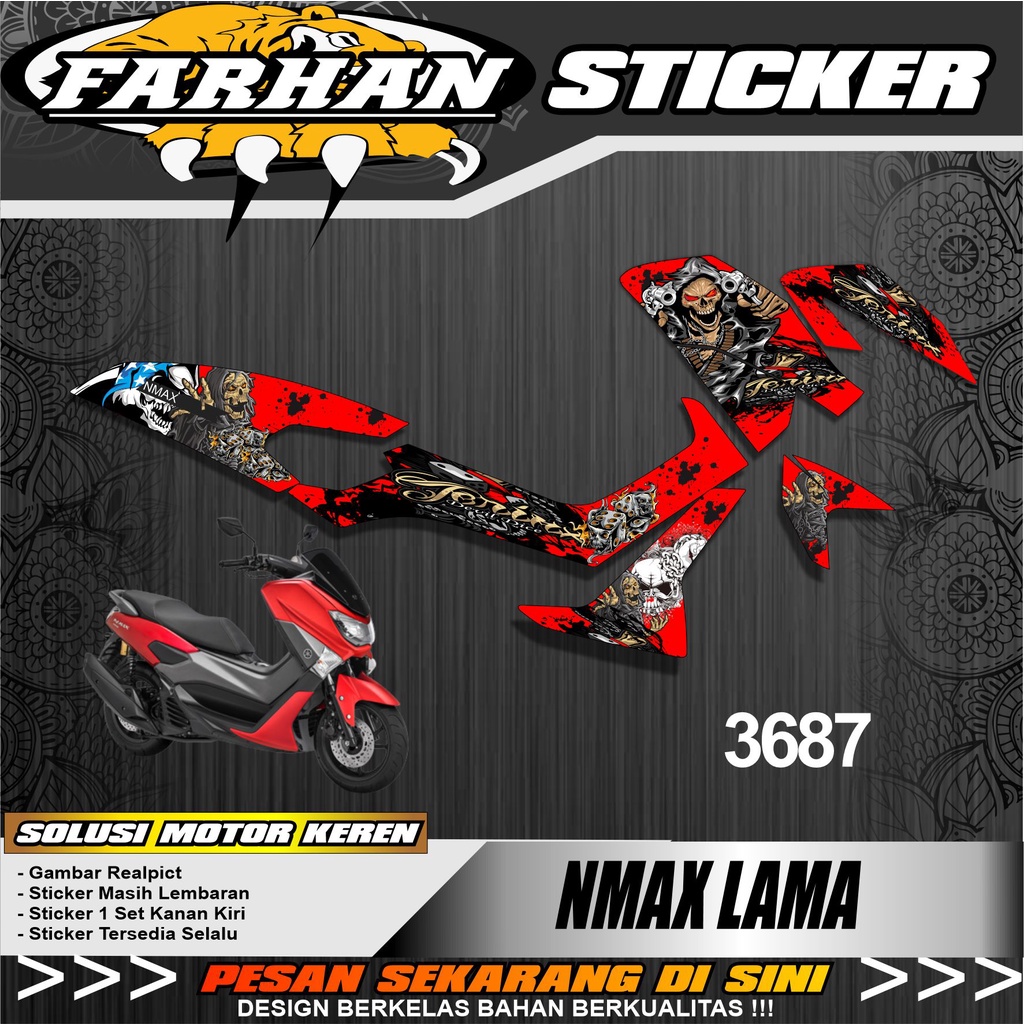 3687 Striping stiker Motor Nmax Lama Semifull Variasi lis - Variasi Striping Skotlet Nmax Lama Desai
