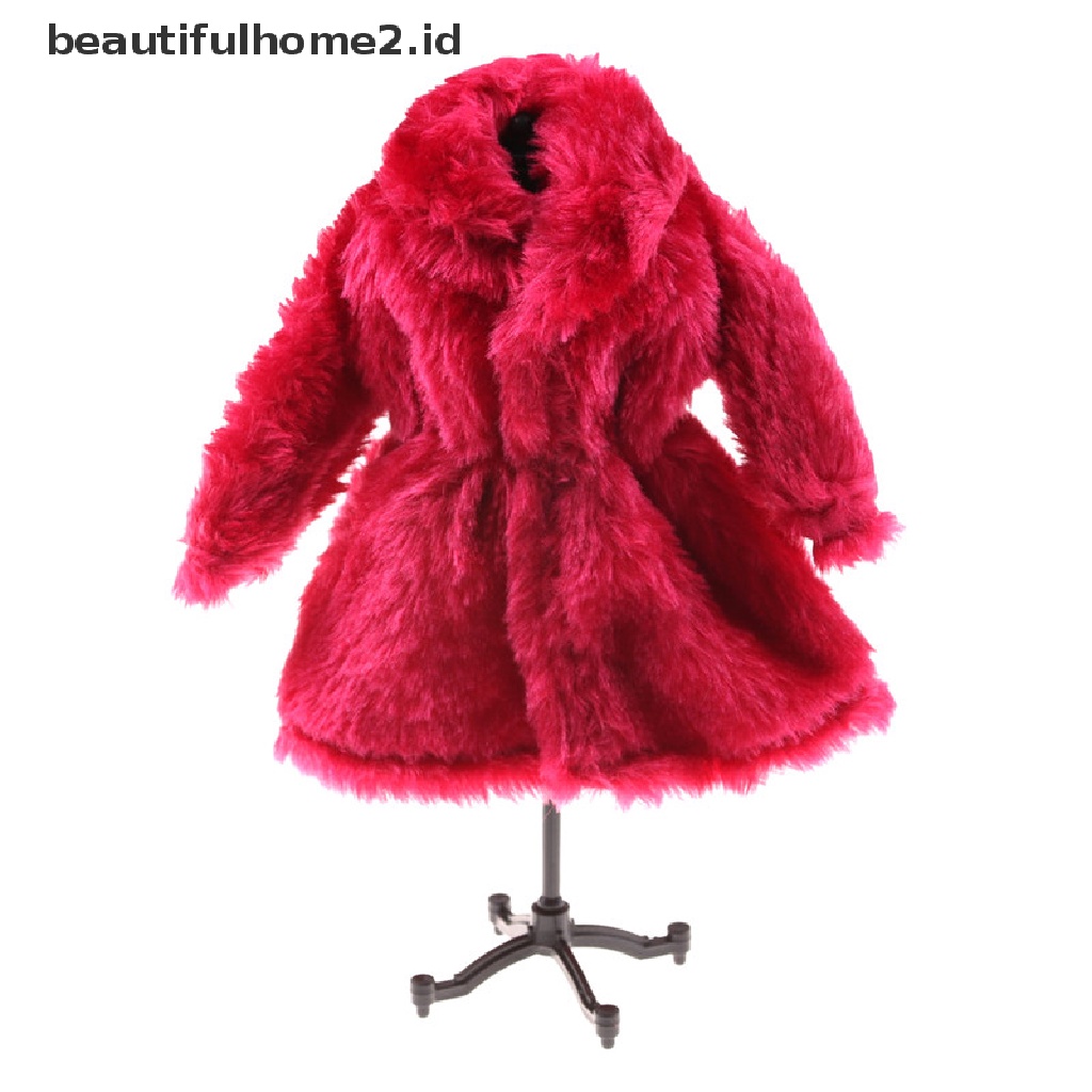 (beautifulhome2.id) Mantel / Coat Fashion Lengan Panjang Bahan Bulu Imitasi Untuk Aksesoris Boneka