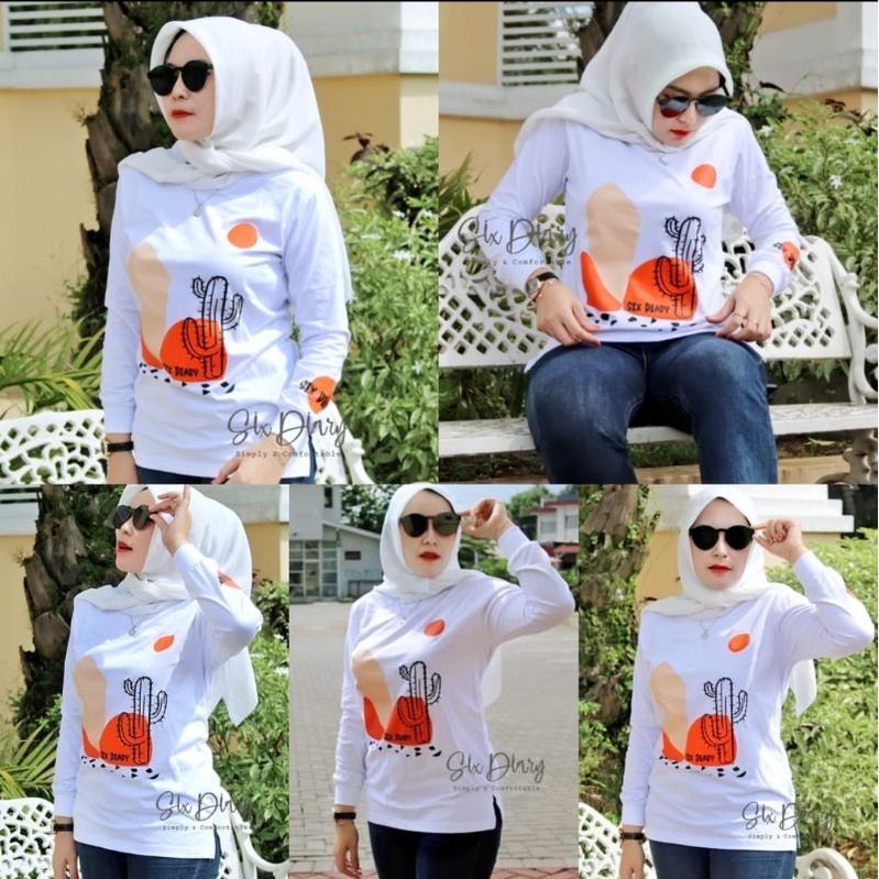 SixDiary-TERLARIS//Baju Wanita // Atasan Wanita Terbaru  Tangan Panjang Six Diary Original  //kaos