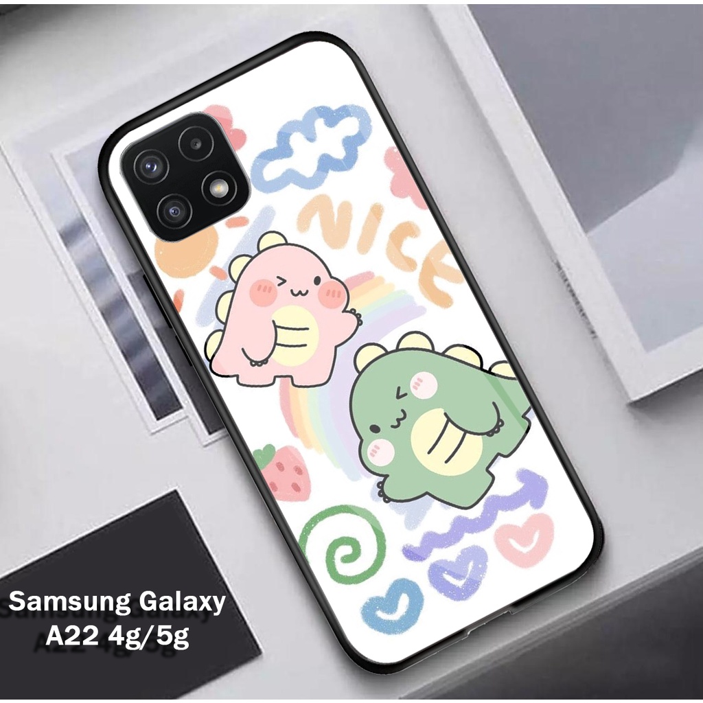 ( SC26 ) Softcase Glass Kaca Samsung A22 5G - Kesing Hp - Softcase Glass Hp Samsung A22 5G - Softcas