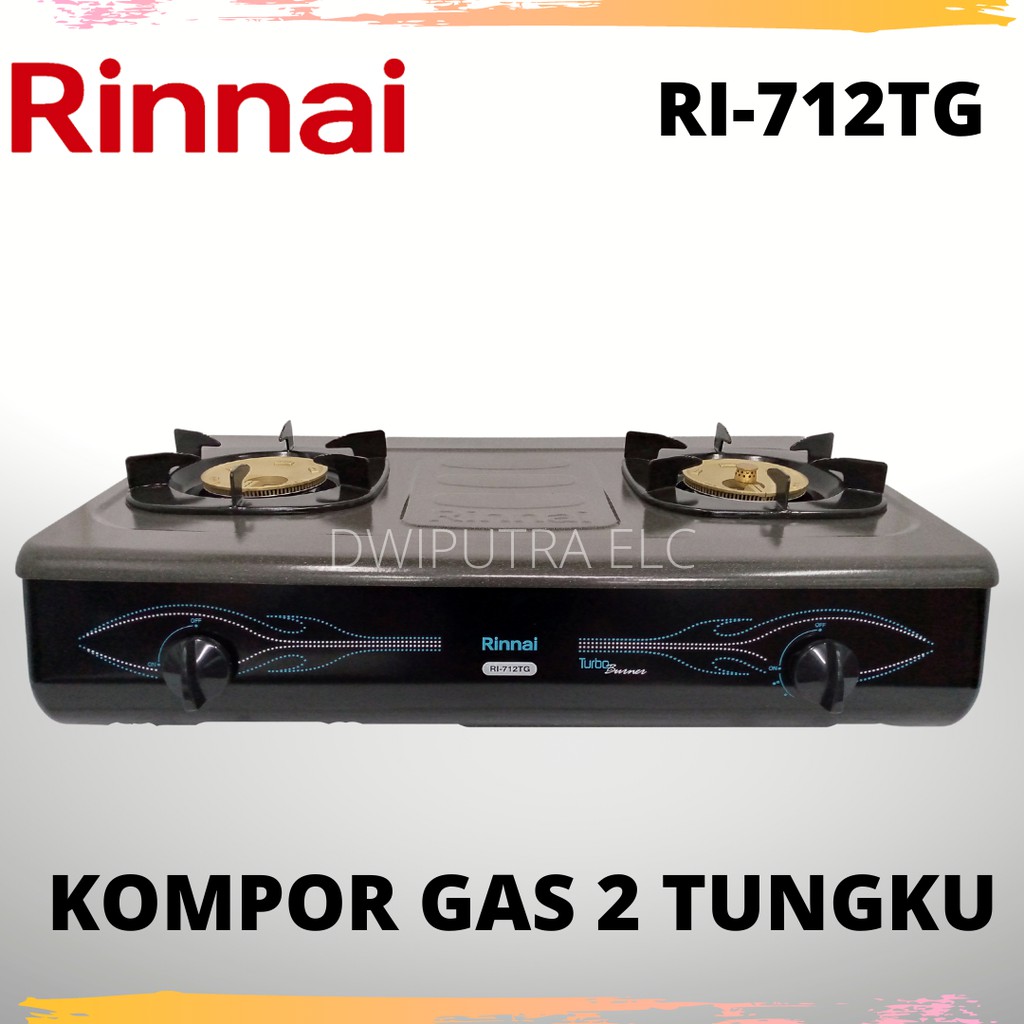 KOMPOR GAS RINNAI 2 TUNGKU RI712TG RI 712 TG API BESAR