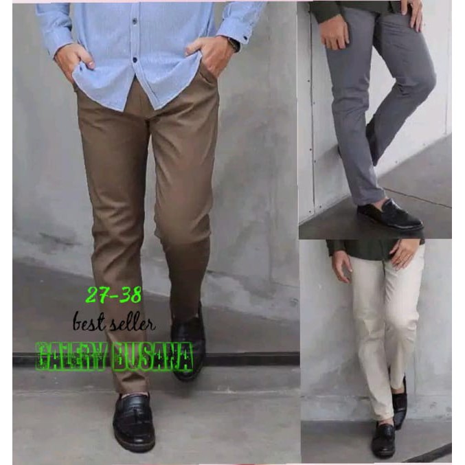 [TERLARIS] CELANA PANJANG PRIA UKURAN 27-38 PREMIUM QUALITY CHINOS SLIMFIT COWOK SKINNY POLOS COWOK