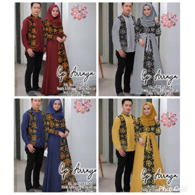 Vc Couple Arraya COUPLE GAMIS KOKO COUPLE BAJU MUSLIM GAMIS PASANGAN BAJU PASANGAN COUPLE batik