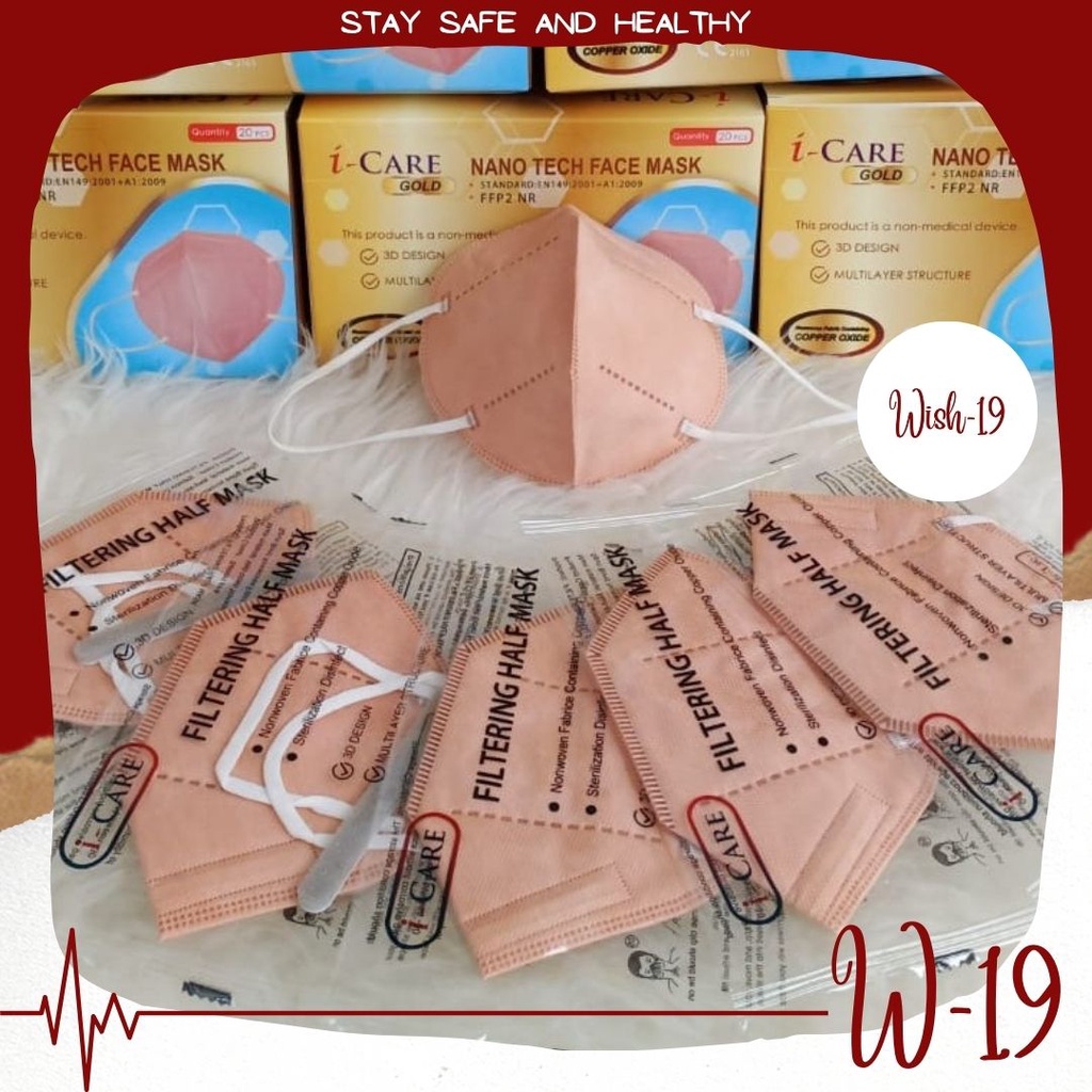Masker KN95 Filtering Half Mask i-Care / Masker Anti Virus / Masker Hotman Paris / Masker Tembaga