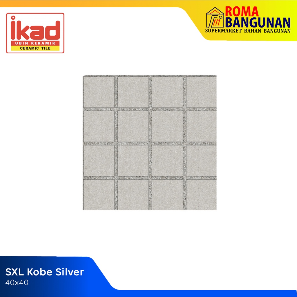 Ikad Keramik Lantai / Keramik Garaso / Keramik Motif / Keramik SXL Kobe SIlver 40X40