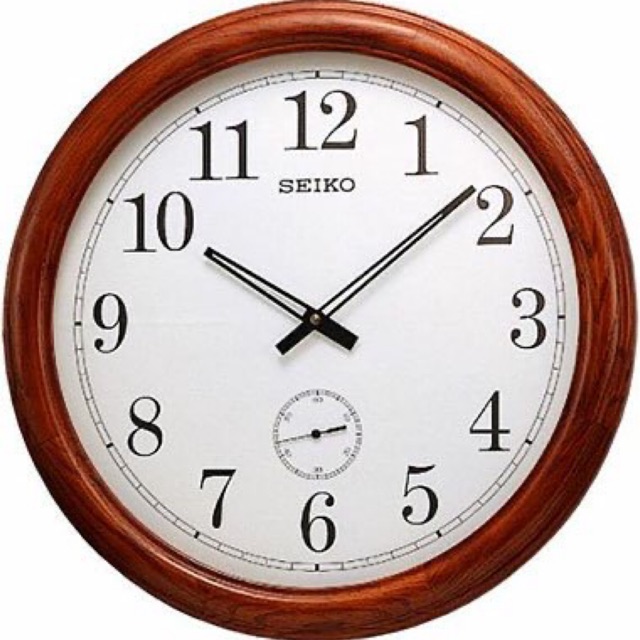 Jam Dinding SEIKO CLOCK QXA155 QXA155B Wood Solid Oak Big ORIGINAL