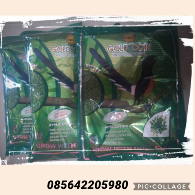 Pakan burung gold coin pakan murai, Anis, Kacer, wambie, cucak dll