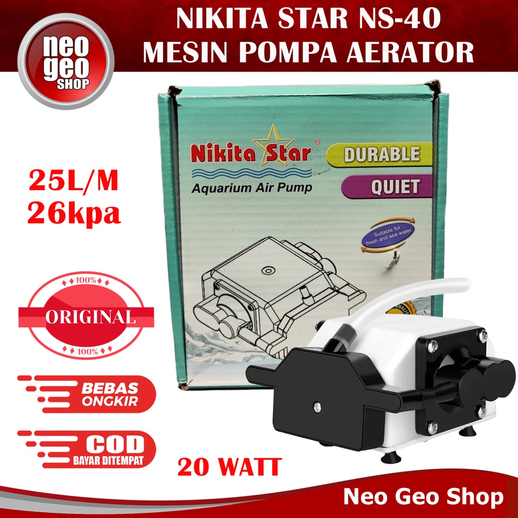 NS 40 NS40 NIKITA STAR Pompa udara aerator airpump kolam ikan aquarium