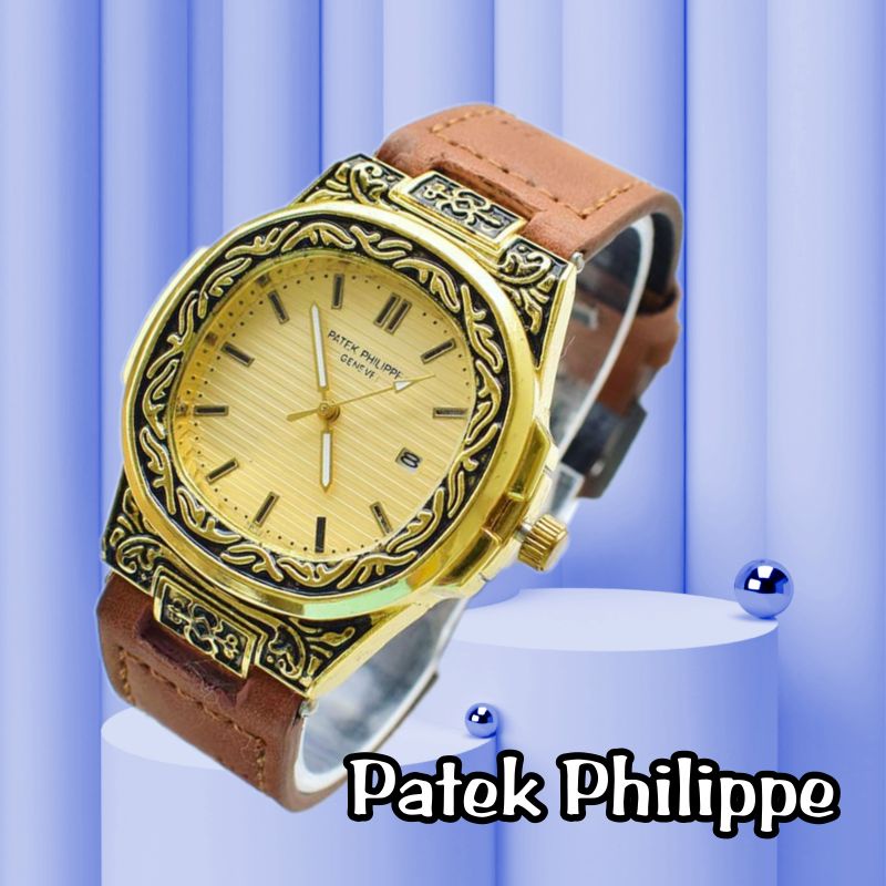 Jam P@ttekPhiIlipp rantai ukir timbul (Limited Edition) + free gelang ( model random)