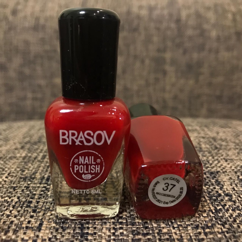 Kutek Brasov Merah Halal Murah 8ml No 37 | Cat Kuku Nail Polish 8ml BPOM