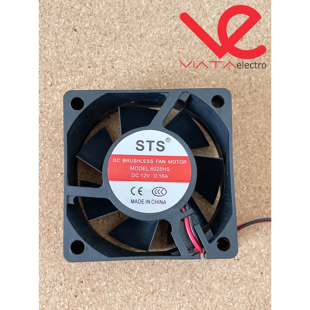 FAN DC 12V 6cm BRUSHLESS FAN KIPAS DC 6x6cm TEBAL COOLING EXHAUST 6cm KIPAS PENDINGIN 60mm 6 x 6cm 0.18A