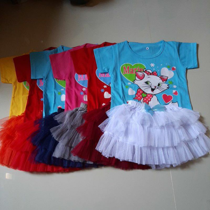 Setelan rok tutu anak 2-3Tahun/rok tutu/setelan anak perempuan/setelan tutu