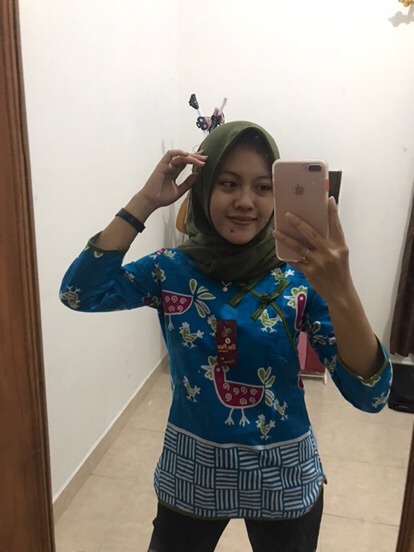 Blouse Batik Wanita Atasan Motif Ayam Warna Tosca  Size  S-m-l-xl-xxl-3l-4l-5l-