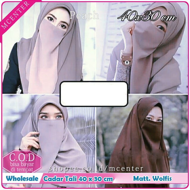 Cadar Tali 1 Layer Niqab Tali Satu Leyer 40x30cm Niqob Wolfis