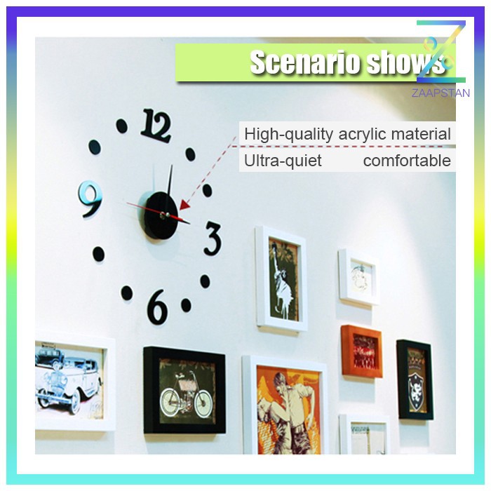 Jam Dinding DIY Giant Wall Clock Quartz Creative Design 30-50cm - DIY-