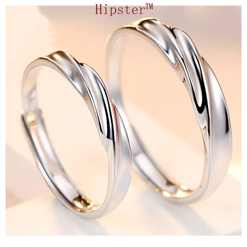 European and American Graceful and Fashionable Unique and Romantic Couple Platinum Ring