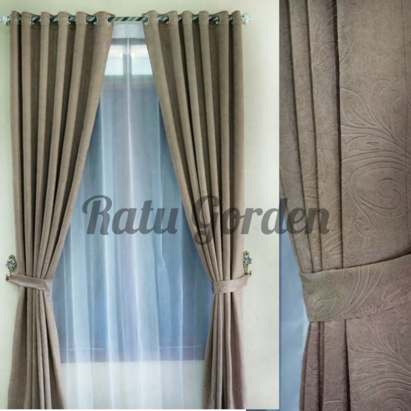 Hordeng jendela 2 kaca polos/ Hordeng polos murah/Hordeng jendela minimalis promo/Hordeng pintu kama