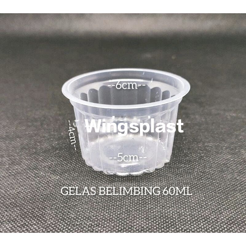 Gelas Plastik Bening 60ml Isi 50pcs | Cup Jelly | Puding Belimbing 60 ml
