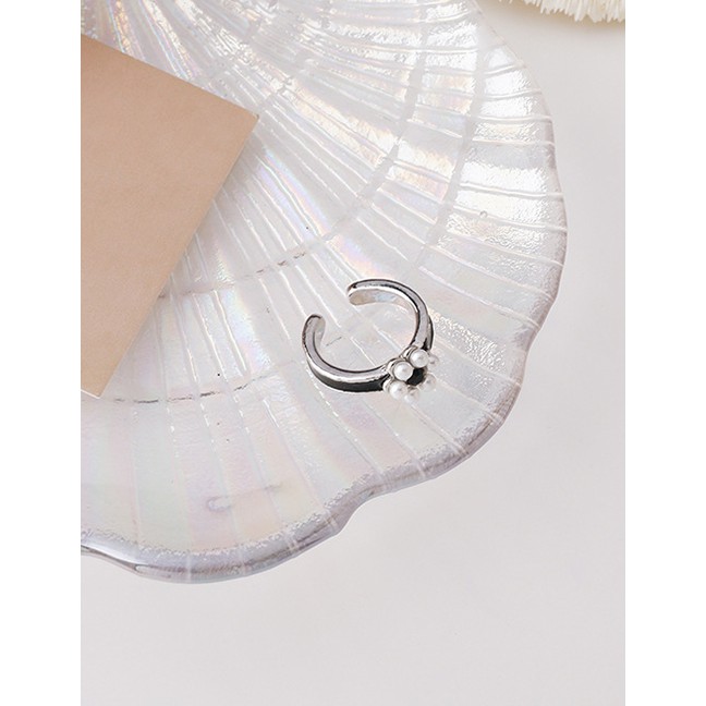 LRC Cincin Fashion Small Ring (gold) Pearl Flower Geometric Opening Adjustable P8909-