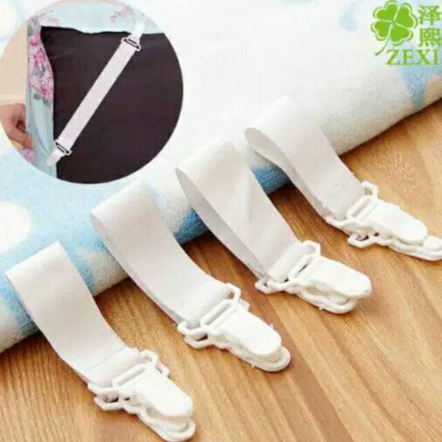 ST-405 Pengait Ujung Sprei Kasur Karet Jepitan Sudut Sprei Pengait Tali Karet Sprei Isi 4 pcs