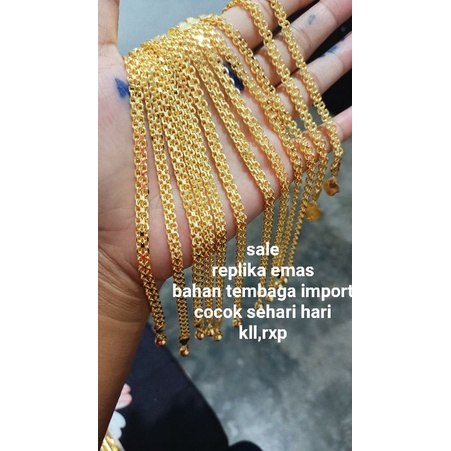 Gelang replika emas 24 k dan 22 k dan mewah, cocok dipake sehari hari