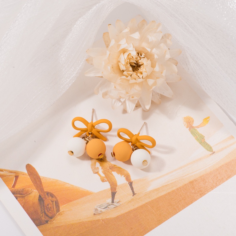 [littlecrab] Anting Pita Bola Colorful Anting Lucu Unik Two Tone 2 Warna Cute Woman Earrings Anting Berkualitas Simple Elegan Korean Style