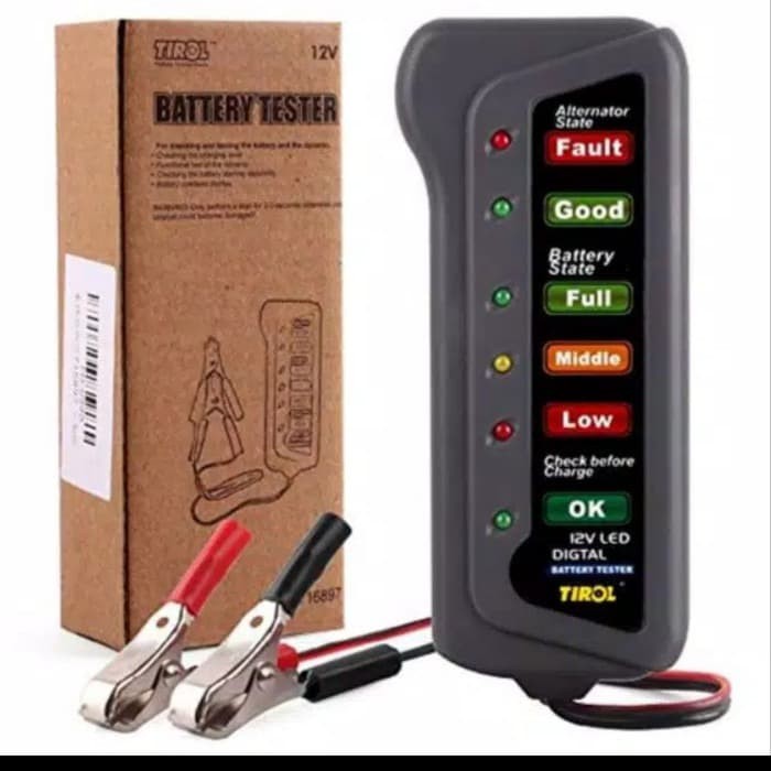 Tirol Tester Uji Aki Baterai Digital 12V 6 LED Type BJ 803