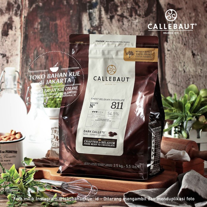 

COKELAT COUVERTURE CALLEBAUT DARK CALLETS CHOCOLATE IMPORT 54,5% 2,5KG