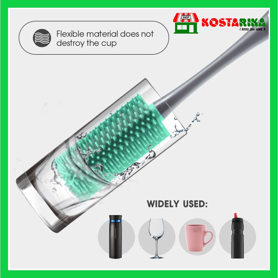 Sikat Botol Silikon Bottle Brush Pembersih Gelas Tumbler IKOCA IKO 115 46x35 cm