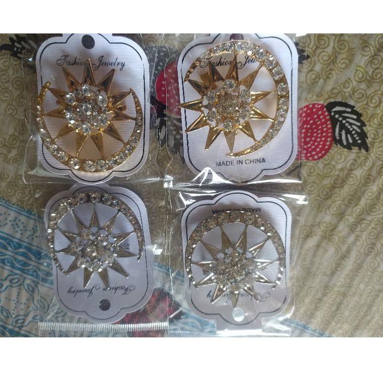 Keronsang Bros Bross Brooch Brows Pin Bulan Bintang Melayu Untuk Tanjak/Peci/Baju/Songkok/Kopiah dll