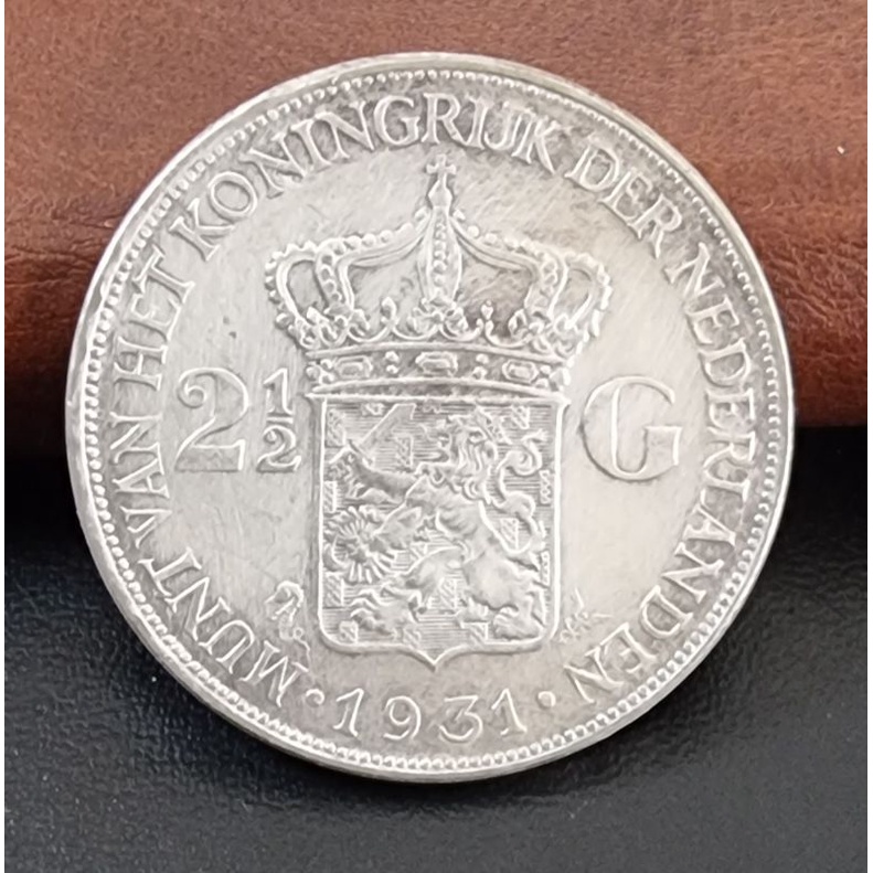 koin kuno, koin perak 2,5 Gulden Wilhelmina 1931