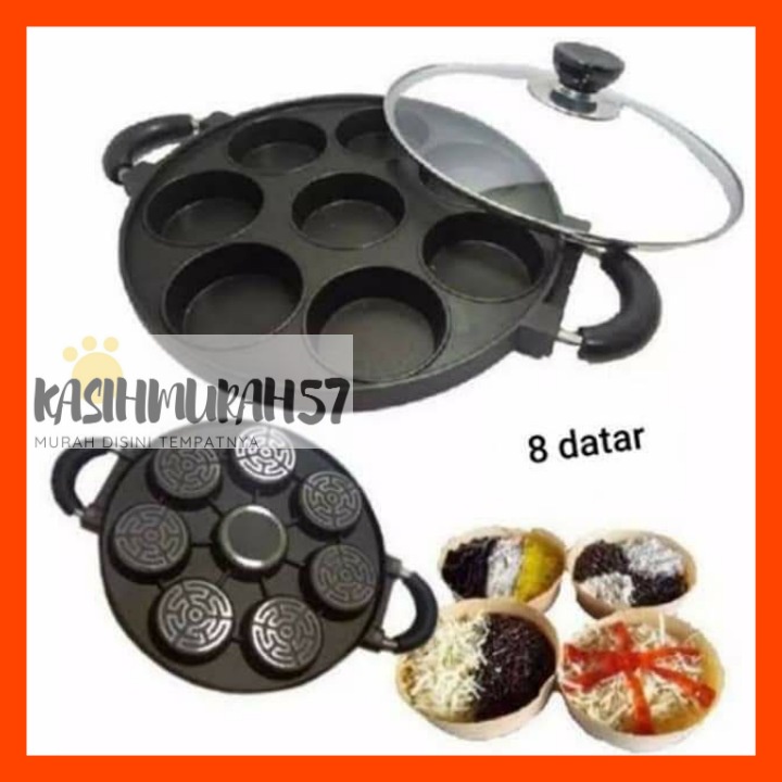 CETAKAN 8 LUBANG LUMPUR APEM SNACK MAKER KUE MARTABAK MINI / CETAKAN APEM 8 DATAR