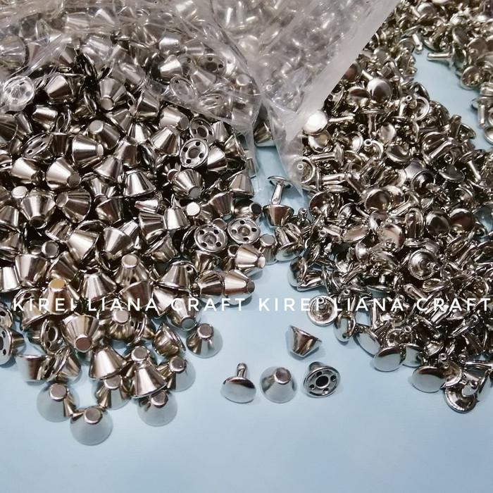 Dzafina | Paku Rivet Centang Topong Punk Rock Drum Spike Nikel 10Mm