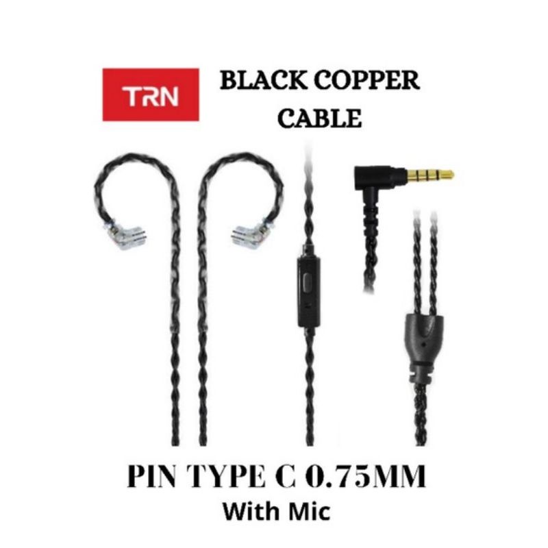 Kabel For KZ TRN Earphone Black Copper 4 Core Braided Kabel KZ EDX Pro Kabel TRN MT1