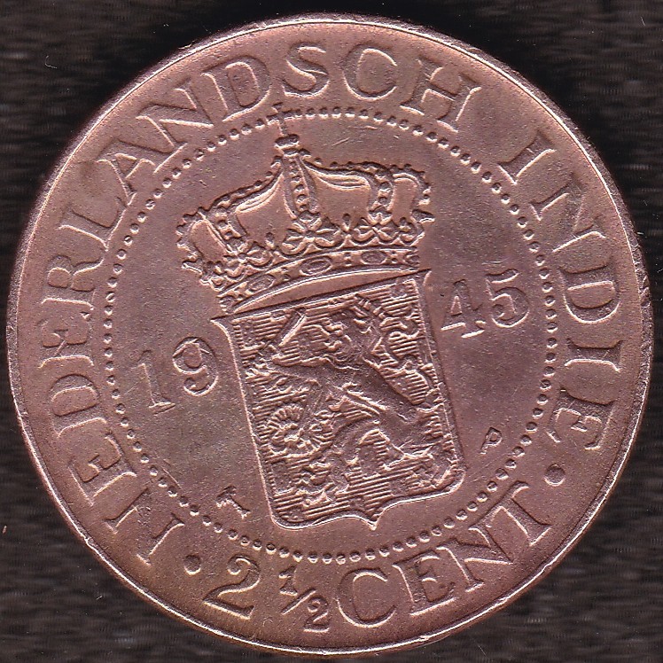 koin kuno indonesia jaman belanda 2,5 cent 1945
