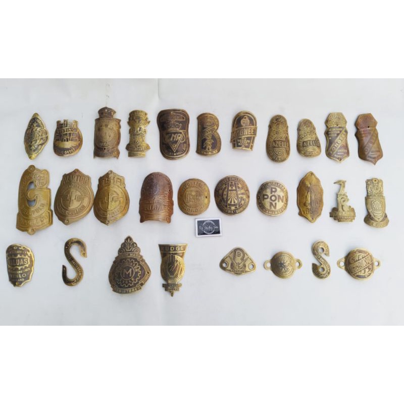 Emblem merk onthel plat merk sepeda onthel ontel onta basikal tua