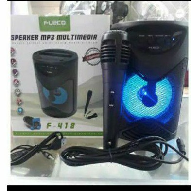 speaker karaoke Bluetooth fleco terbaru f-418 bonus mic/ sepeaker fleco f-418 termurah