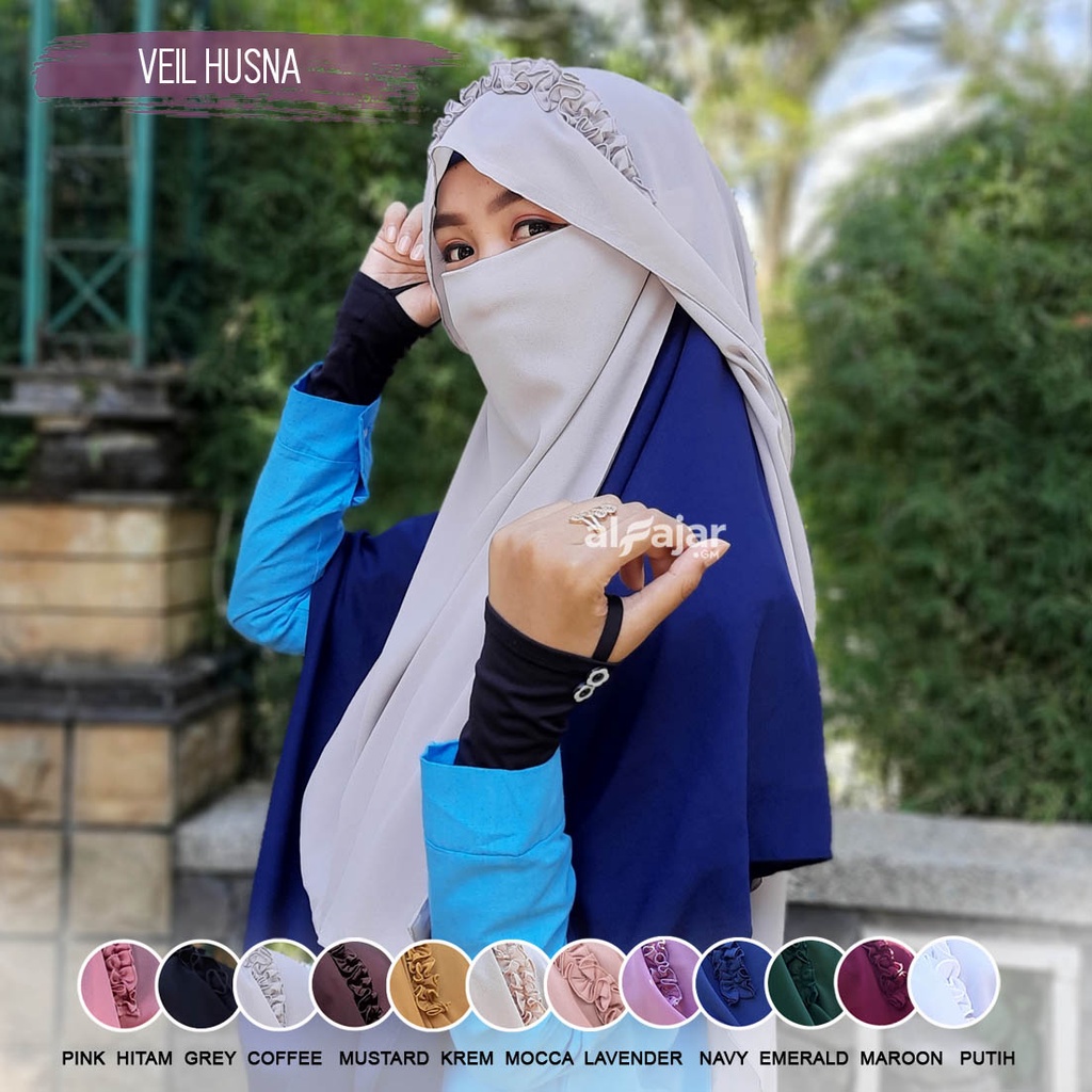 CADAR NIQOB BANDANA Veil Husna Dua Layer by Alfajar